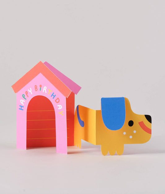 Dog In House Fold Out Birthday Card