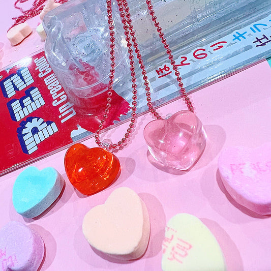 Jello Heart Necklaces