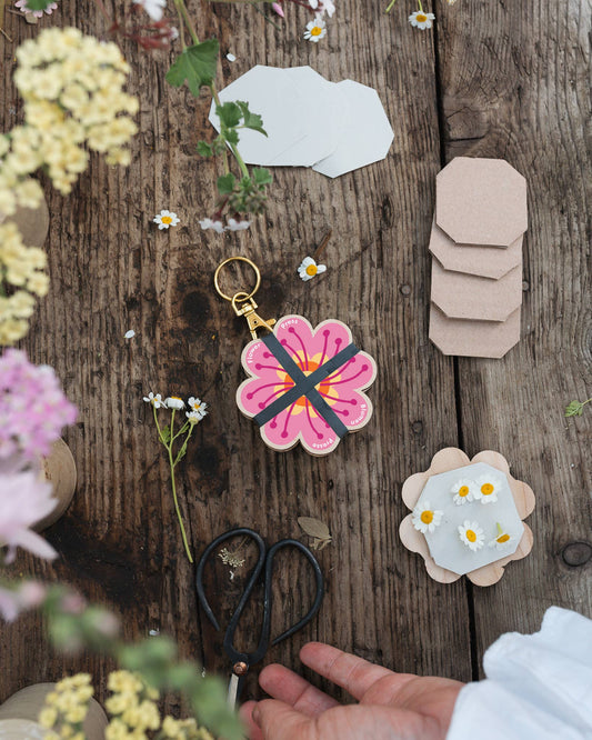Keyring Flower Press | Oranges & Pinks