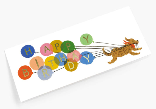 Happy Birthday Balloons Dog Card