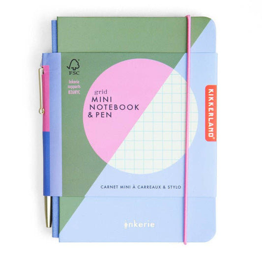 Grid Mini Notebook & Pen