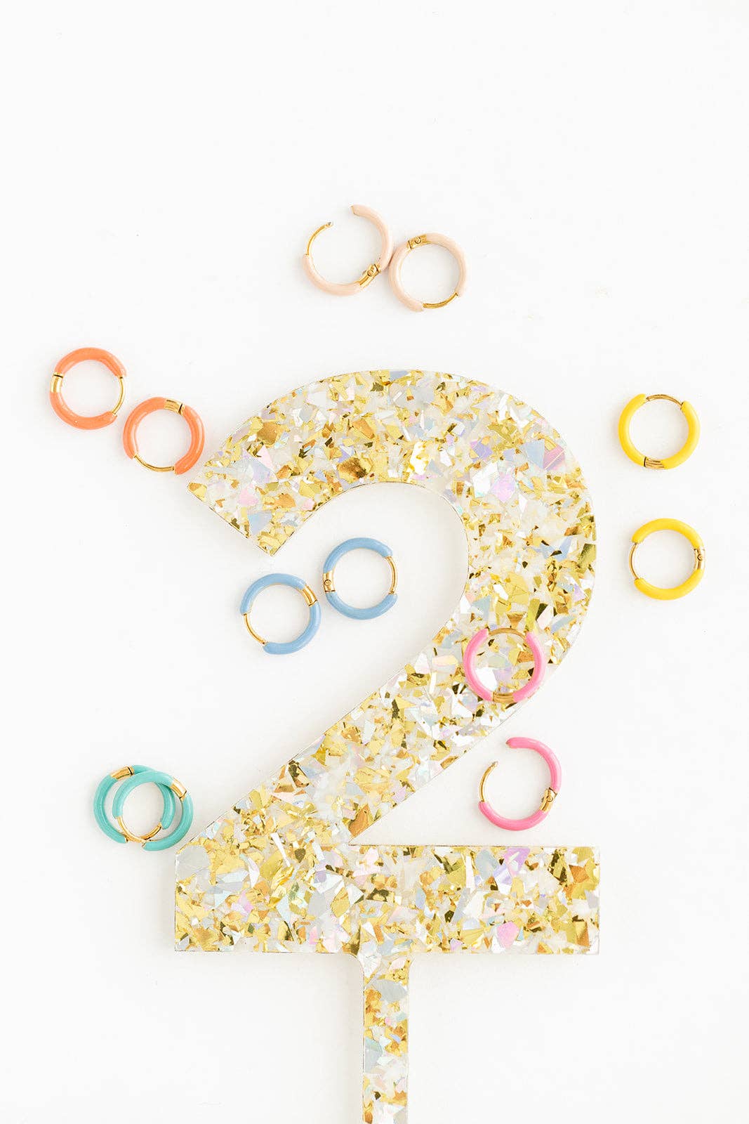 Enamel Hoop Earrings | Pink