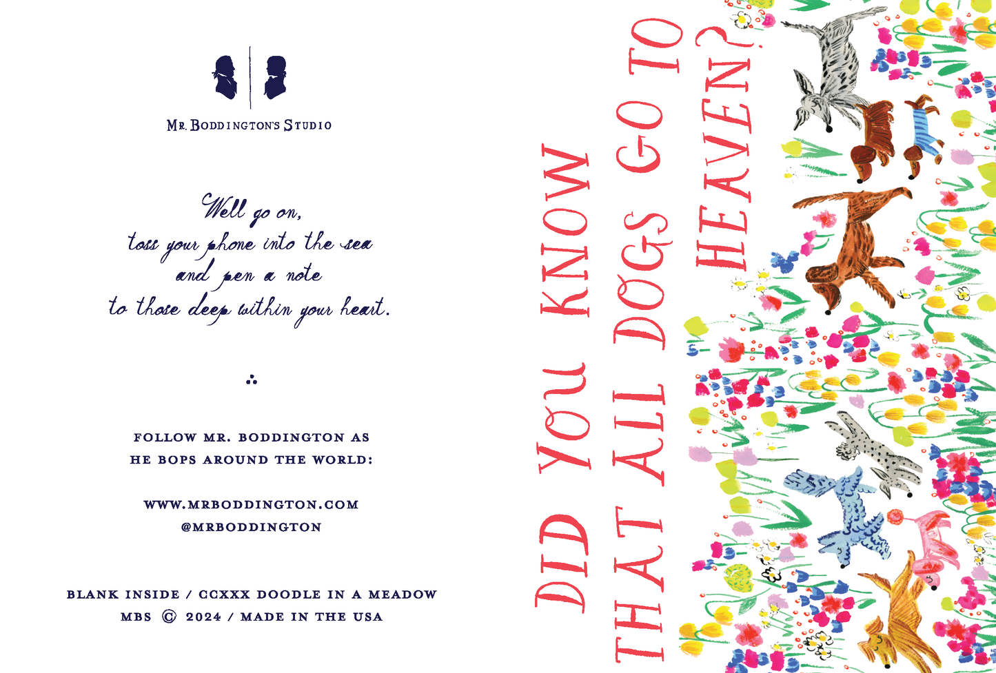 Doodle in a Meadow - Dog/Pet Sympathy Card