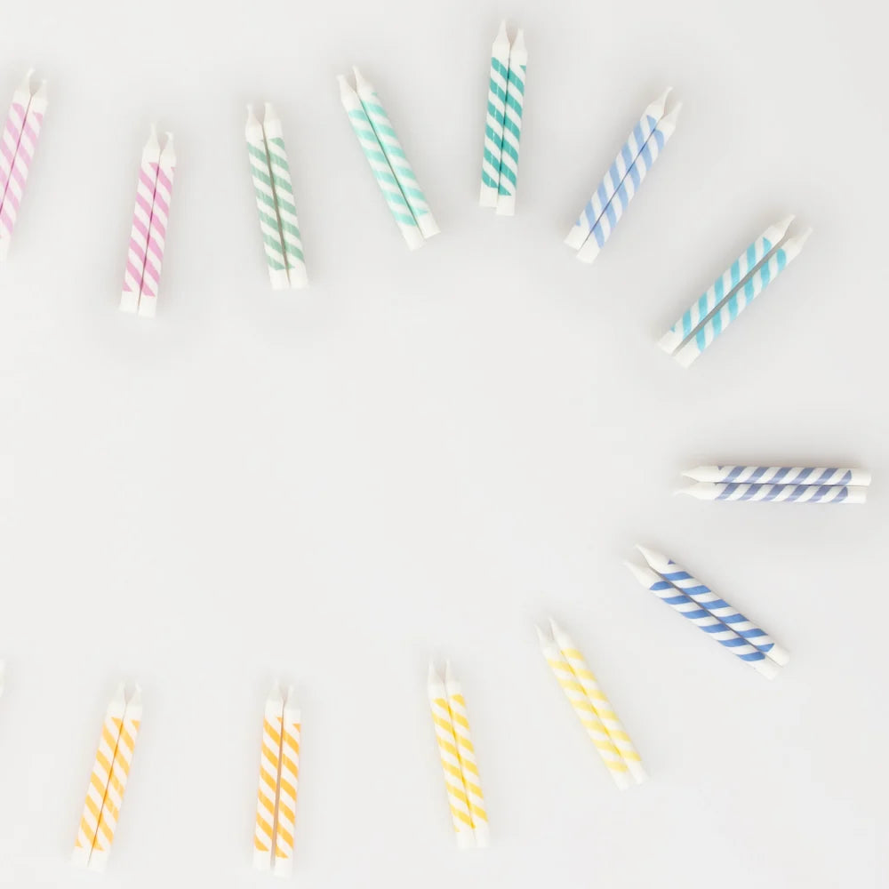 Rainbow Striped Mini Candles
