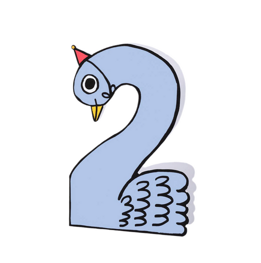 Swan #2 | Kid's Birthday Number Card