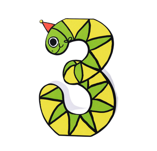 Snake #3 | Kid's Birthday Number Card