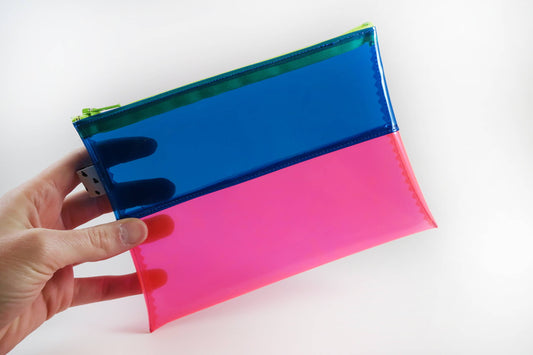 Flat Pouch | Blue & Pink