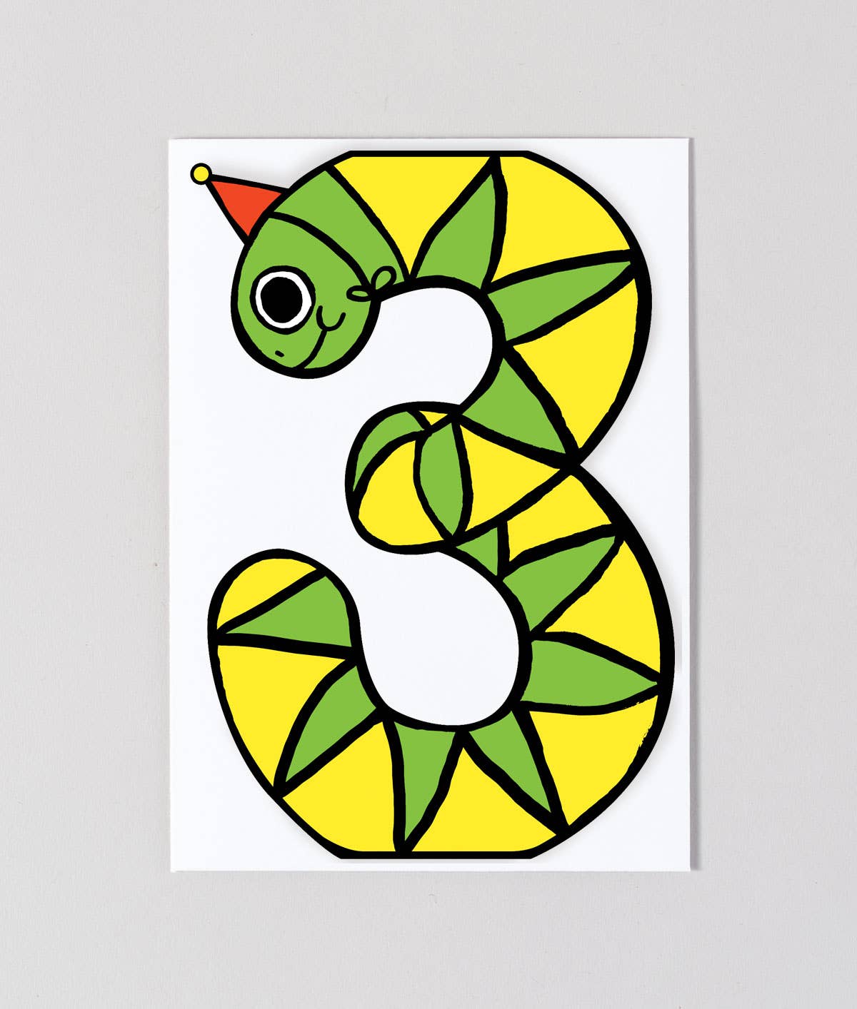 Snake #3 | Kid's Birthday Number Card