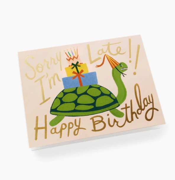 Turtle Belated Birthday Card