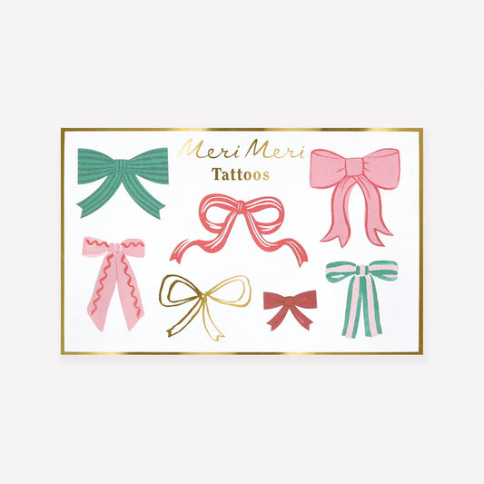 Festive Bows Temporary Tattoos