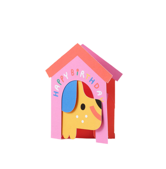 Dog In House Fold Out Birthday Card