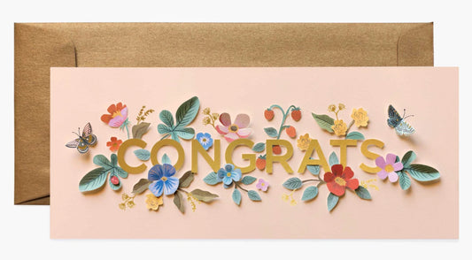 Floral Cut Paper Congrats Card