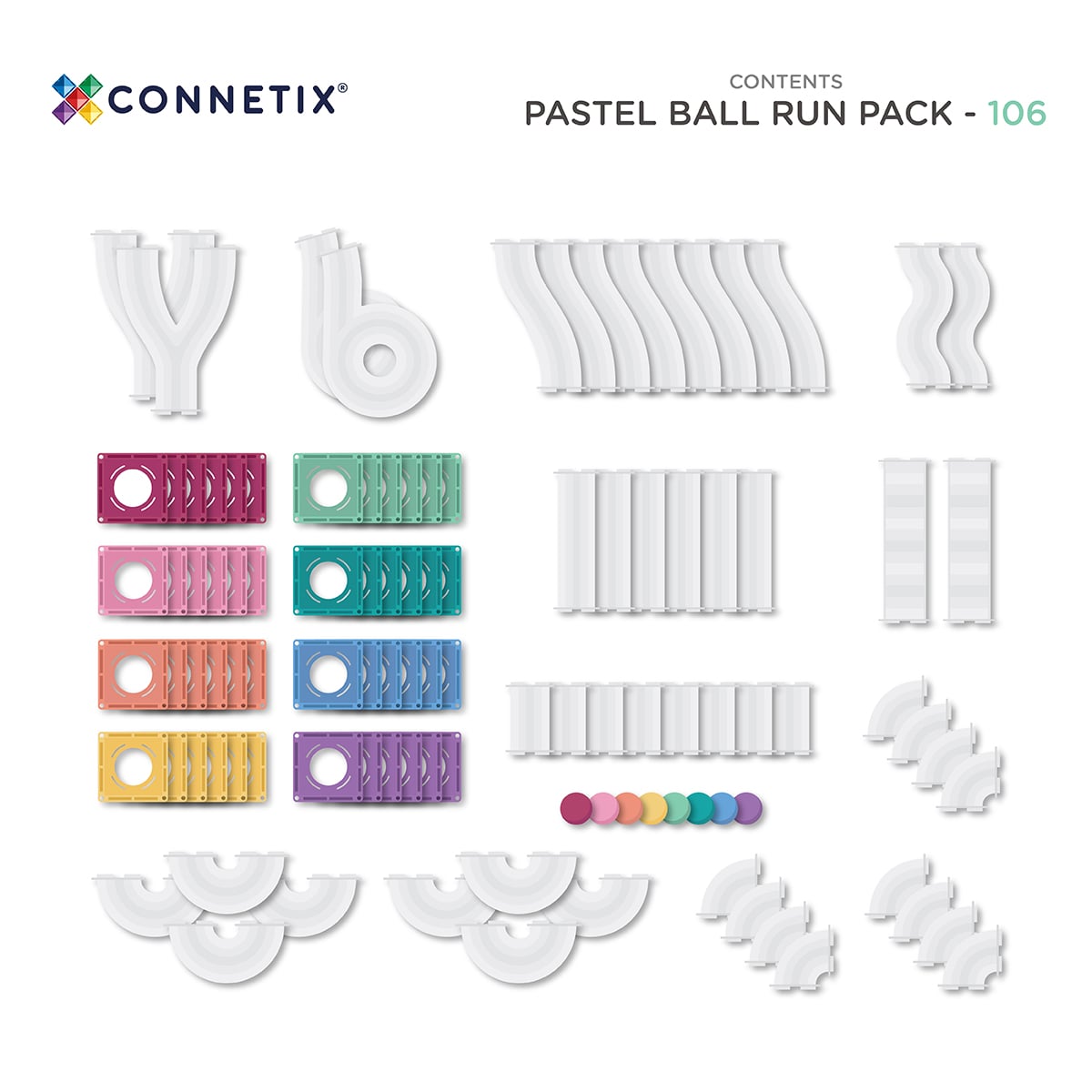 Pastel Ball Run Pack | 106 Pieces