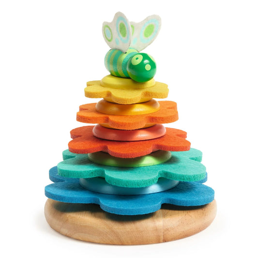 Butterflower | Wood & Felt Stacking Ring Puzzle