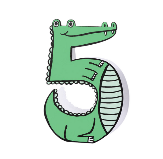 Croc #5 | Kid's Birthday Number Card