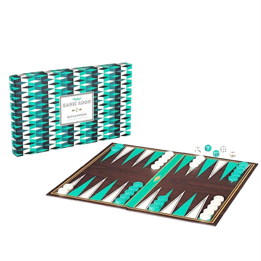 Backgammon | Teal & Cream