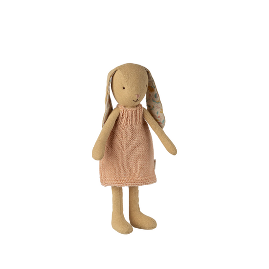 Bunny In Knitted Dress | Cream Yellow