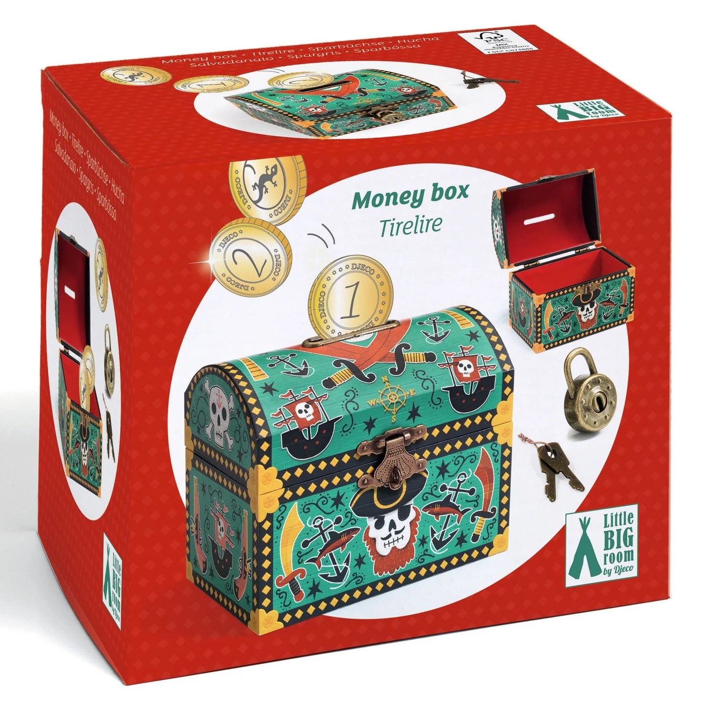Wooden Pirate Treasure Box
