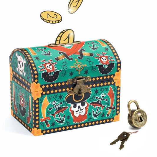 Wooden Pirate Treasure Box