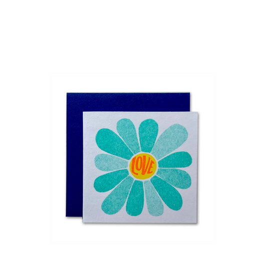 Flower Power Love Risograph Tiny Card