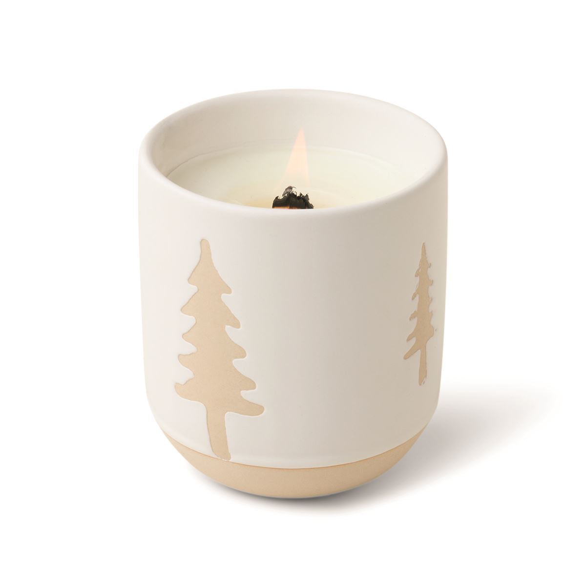 Cypress & Fir 8.5 oz White Tree Ceramic Candle
