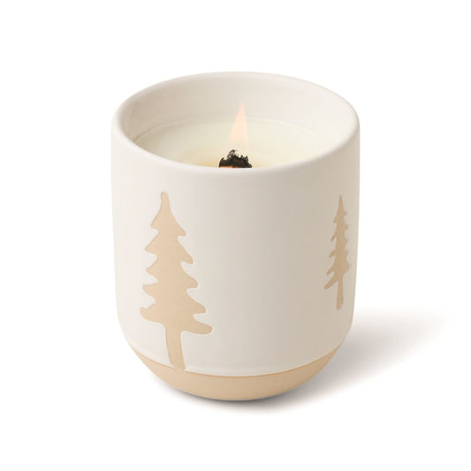 Cypress & Fir 8.5 oz White Tree Ceramic Candle