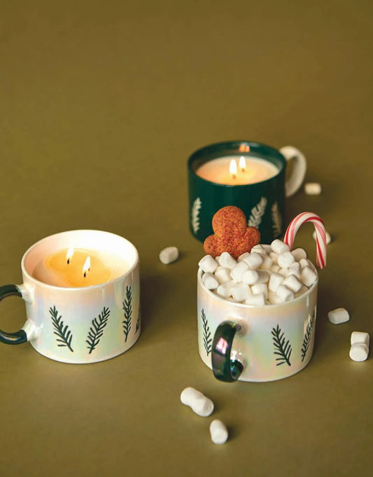 Cypress & Fir 8 oz | Green Ceramic Mug Candle