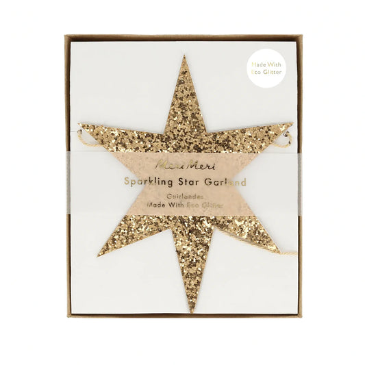 Eco Glitter Sparkling Stars Garland