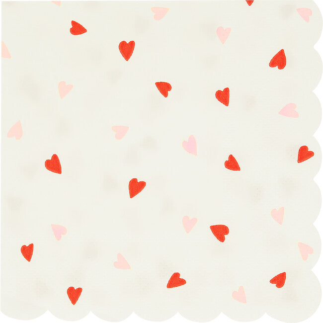 Small Heart Pattern Napkins | 16 Pack