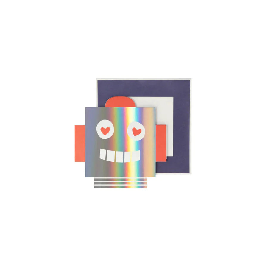 Robot Concertina Valentine Cards & Stickers