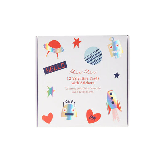 Robot Concertina Valentine Cards & Stickers