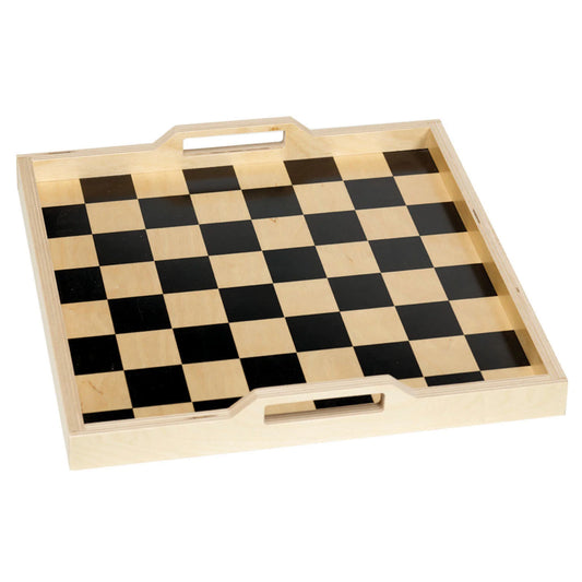 Checkers Game Set & Serving Tray | Black & White