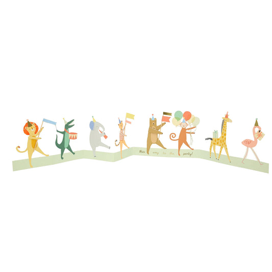 Animal Parade Fold-Out Birthday Card
