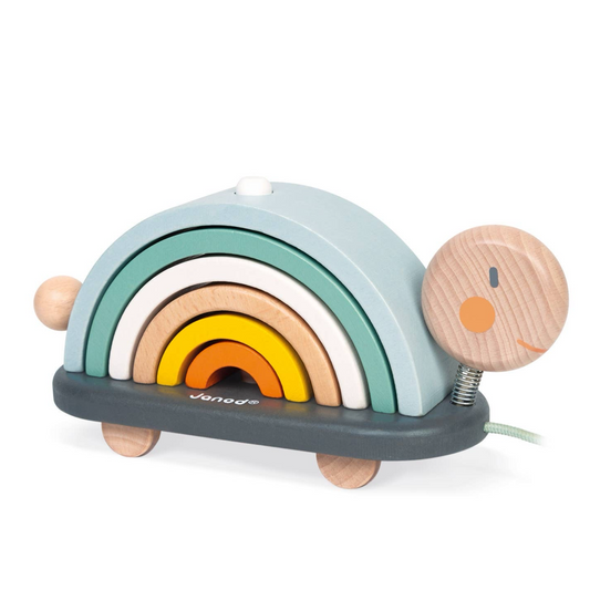 Rainbow Turtle Stack & Pull Toy