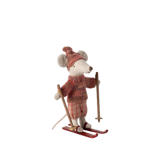 Big Sister Winter Mouse With Ski Set | Rose