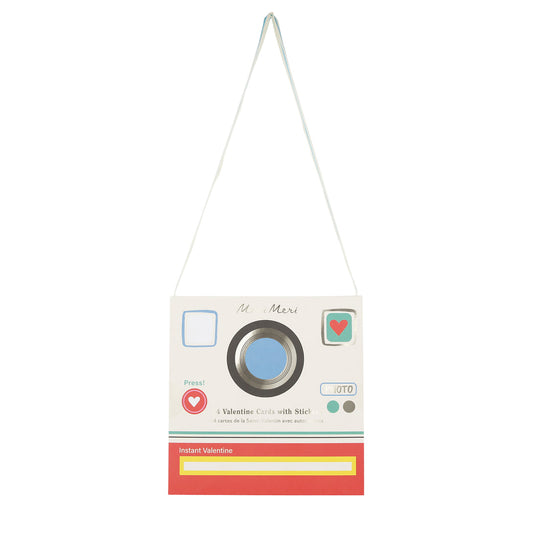 Instant Camera Valentine Cards & Stickers | Set of 24