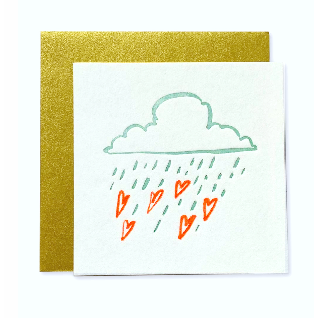 Raining Hearts Tiny Card