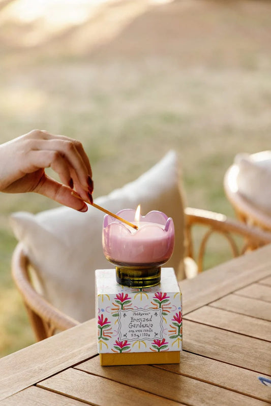 Glass Tulip Candle | Bronzed Gardenia