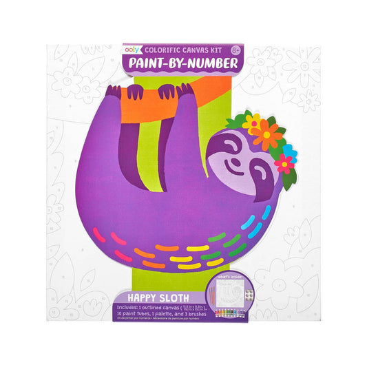 Colorific Canvas Paint by Number Kit | Happy Sloth