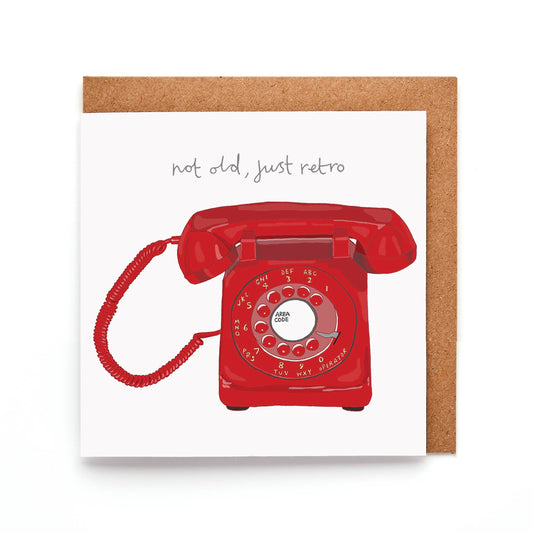 Funny Retro Phone Birthday Card