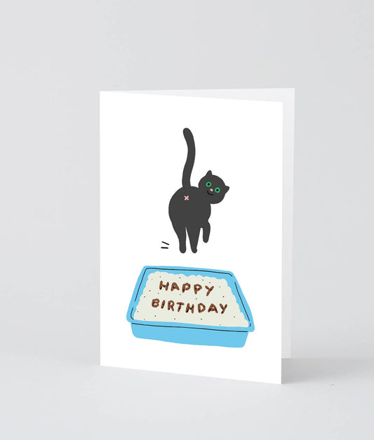 Birthday Cat Poop Greeting Card