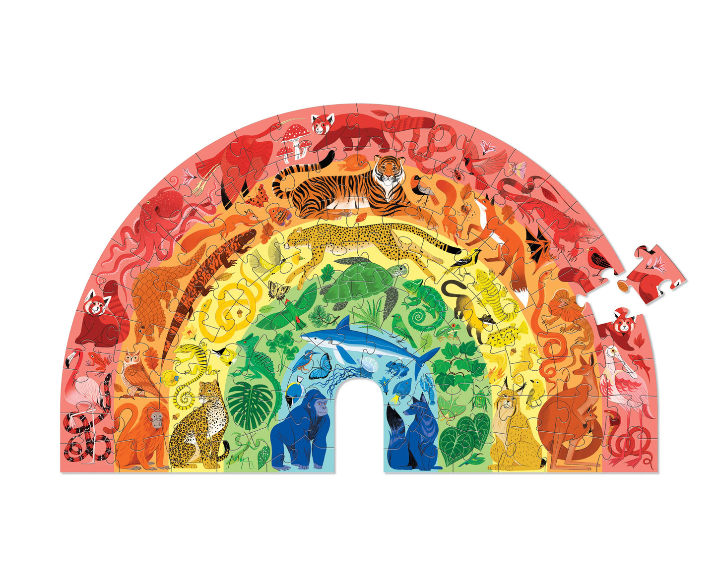 Rainbow Animals | 100-Piece Shaped Puzzle