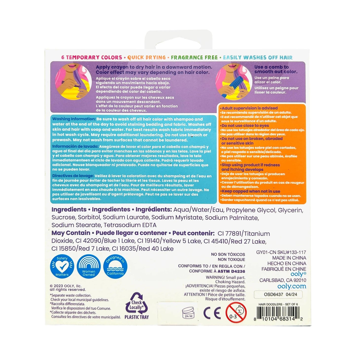 Hair Doodlers | Set Of 6 Hair Crayons