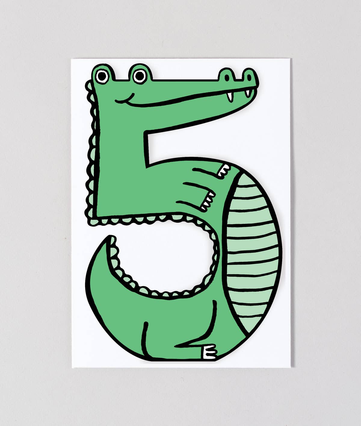 Croc #5 | Kid's Birthday Number Card