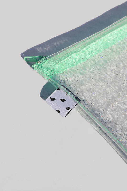 Flat Pouch | Clear Glitter