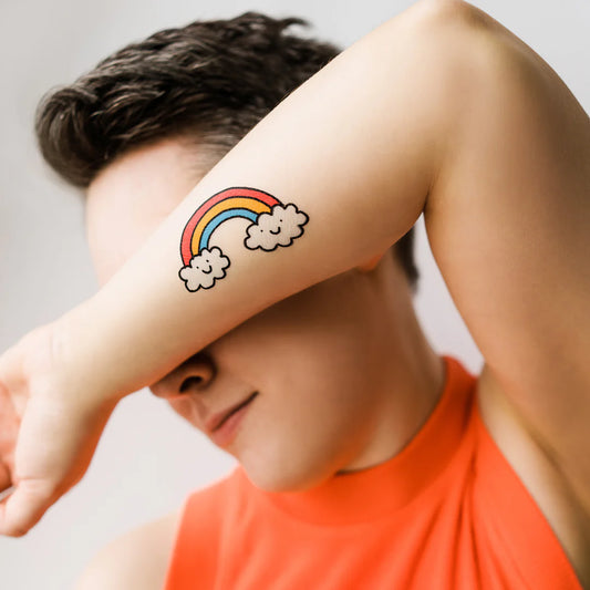 Cheery Rainbow Tattoo Pair