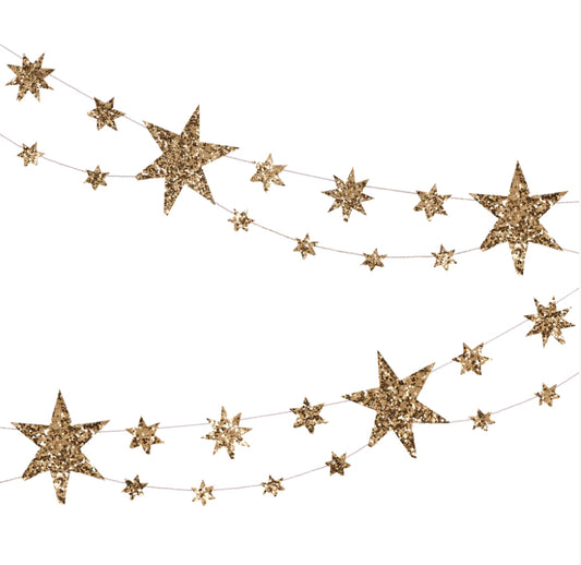 Eco Glitter Sparkling Stars Garland