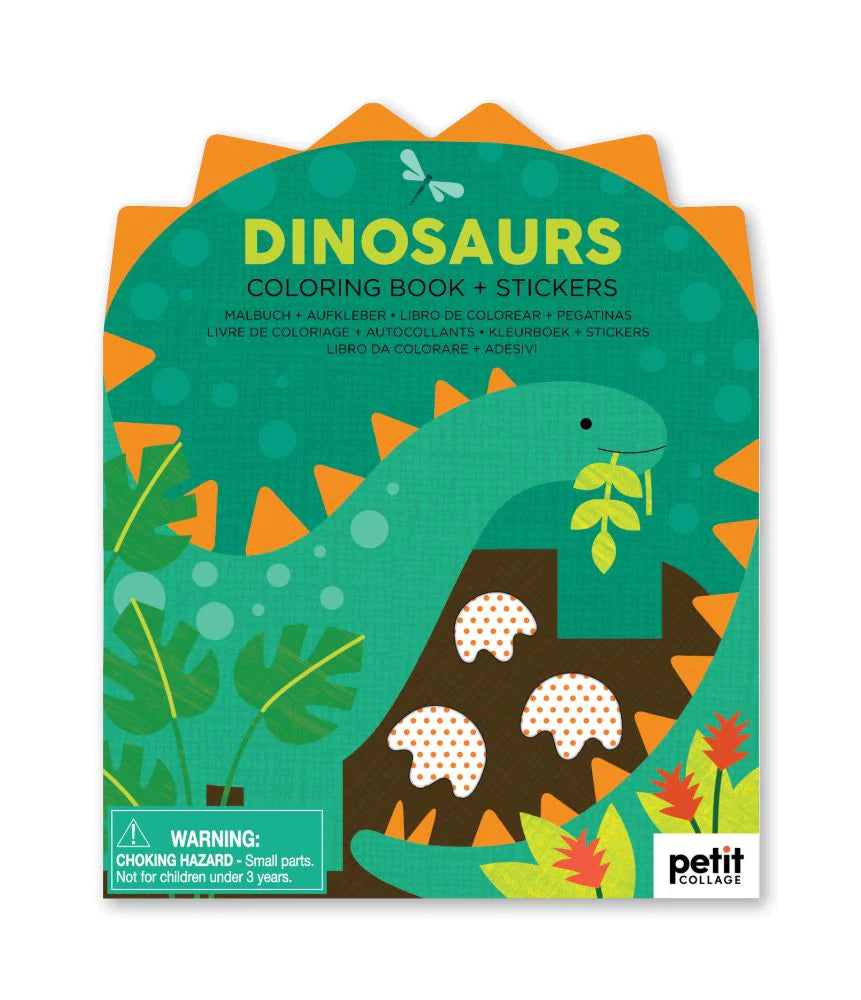 Coloring Book + Stickers | Dinosaurs