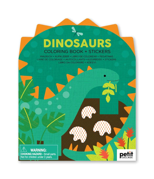 Coloring Book + Stickers | Dinosaurs