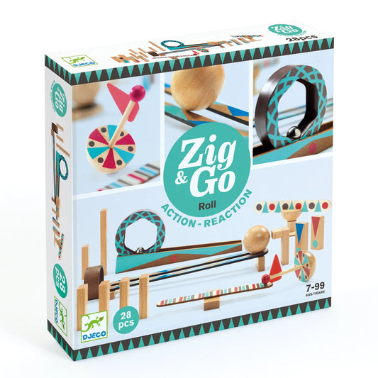 Zig & Go Roll | 28 pc Chain Reaction Construction Set